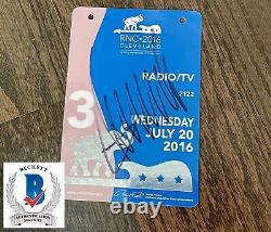 Donald Trump 45th President Signed 2016 RNC Media Badge Autographed BAS