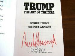 Donald Trump 45th President Signed Auto The Art Of The Deal Book With Flag Gem