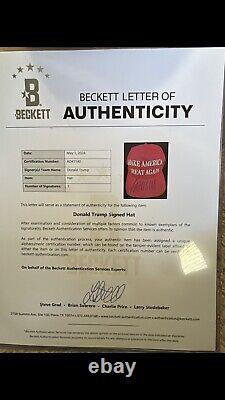 Donald Trump AUTOGRAPHED Red (MAGA) Adjustable Hat BECKETT COA