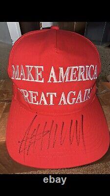 Donald Trump AUTOGRAPHED Red (MAGA) Adjustable Hat BECKETT COA