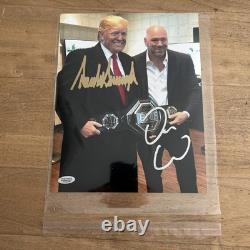Donald Trump And Dana White RARE Dual Signed 8x10 Matte Photo with Hologram COA