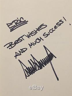 Donald Trump Art Of The Deal Autograph Signature Autographed Book Signed To Eric