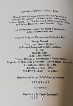 Donald Trump Authentic Signed Book'Trump, Surviving At The Top First Edition