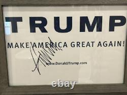 Donald Trump Autograph 13x19 Rustic Framed MAGA Campaign Sign