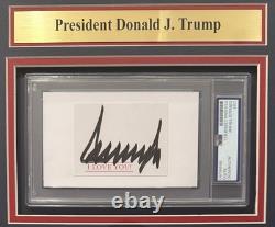 Donald Trump Autograph Signed Framed Display PSA/DNA Slabbed US President