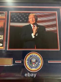 Donald Trump Autograph Signed President Photo Collage Framed JSA Full Letter