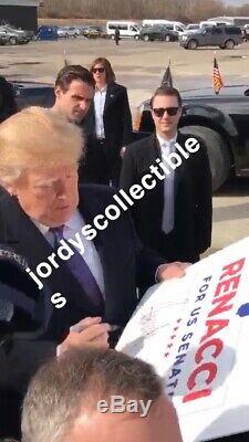 Donald Trump Autograph Signed Renacci Campaign Sign Exact Video Proof PSA BAS