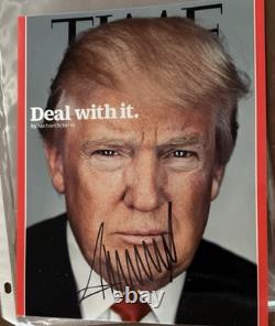 Donald Trump Autograph Time Cover Deal with It Signed Magazine Coa