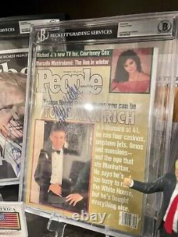 Donald Trump Autograph signed People Magazine Beckett COA slabbed