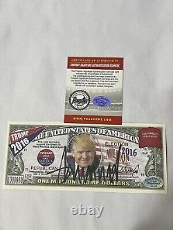 Donald Trump Autographed 2016 Campaign Note with COA