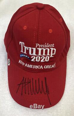 Donald Trump Autographed 2020 KEEP AMERICA GREAT Red Hat COA