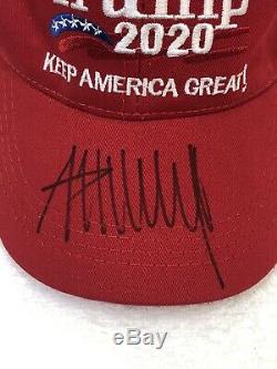 Donald Trump Autographed 2020 KEEP AMERICA GREAT Red Hat COA