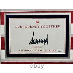 Donald Trump Autographed 2025 Inauguration USA Flag Framed with WaPo Newspaper JSA