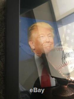 Donald Trump Autographed Baseball Shadow Box Display 45th POTUS GAI COA
