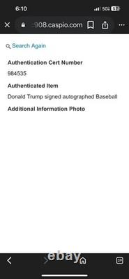 Donald Trump Autographed Baseball With COA