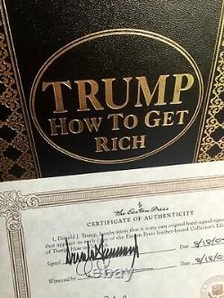 Donald Trump Autographed Book Easton Press Signed HOW TO GET RICH withCOA