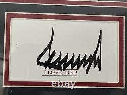 Donald Trump Autographed Bookplate Framed Assassination Photo JSA Signed 16.25