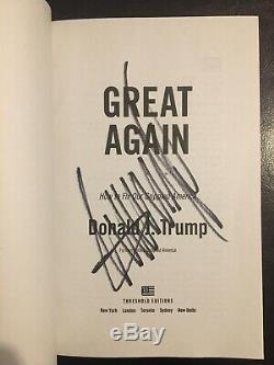 Donald Trump Autographed Copy Book Great Again