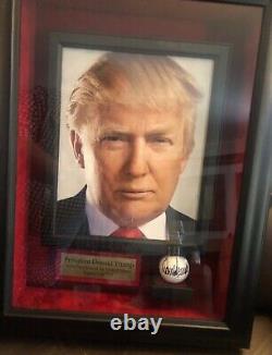 Donald Trump Autographed Golf Ball AS President JSA Certified Withcustom Frame