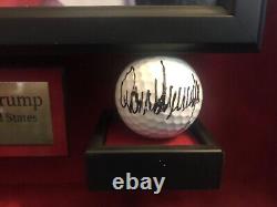 Donald Trump Autographed Golf Ball AS President JSA Certified Withcustom Frame