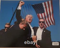 Donald Trump Autographed Iconic Assassination Attempt 8x10 With Certification