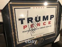 Donald Trump Autographed MAGA Poster With Secret Service Challenge Coins