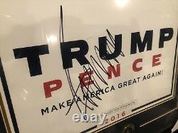 Donald Trump Autographed MAGA Poster With Secret Service Challenge Coins