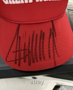 Donald Trump Autographed Make America Great Again Hat. Guaranteed Authentic