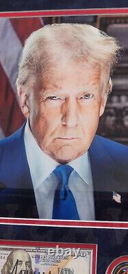Donald Trump Autographed POTUS Signed Framed 8x10 Photo #D COA-Halo w. 2024 Coin