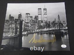 Donald Trump Autographed POTUS Signed in Gold 8x10 Twin Towers #D Halo and COA