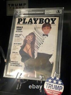 Donald Trump Autographed Playboy Magazine BAS Beckett Encapsulated Full LOA rare
