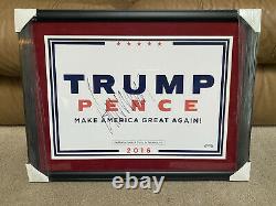 Donald Trump Autographed Signed Rally Sign PSA Authenticated And Framed