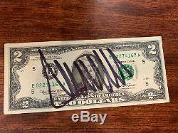 Donald Trump Autographed TWO Dollar Bill 2013 With $2 with LOA