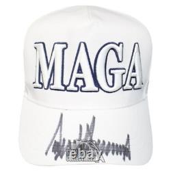 Donald Trump Autographed White MAGA Hat- JSA YY13372
