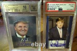 Donald Trump BGS 10 PRISTINE + PSA 9 2011 Leaf 2012 Pop Century Auto Signed RC