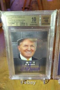 Donald Trump BGS 10 PRISTINE + PSA 9 2011 Leaf 2012 Pop Century Auto Signed RC