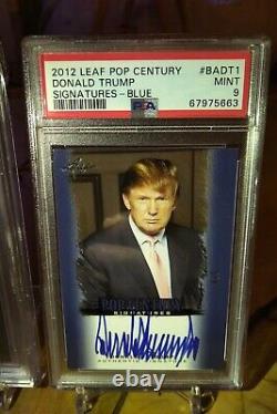 Donald Trump BGS 10 PRISTINE + PSA 9 2011 Leaf 2012 Pop Century Auto Signed RC