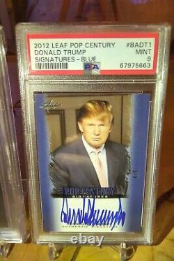 Donald Trump BGS 10 PRISTINE + PSA 9 2011 Leaf 2012 Pop Century Auto Signed RC