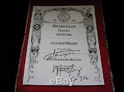 Donald Trump Don King Joe Frazier signed Friars Club Roast 2005 Program PSA COA