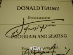 Donald Trump Don King Joe Frazier signed Friars Club Roast 2005 Program PSA COA