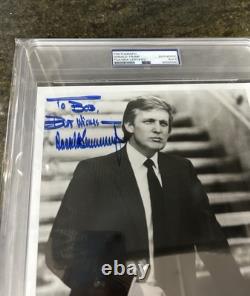 Donald Trump FULL NAME Signed 8x10 Photo To Bob PSA/DNA Slab