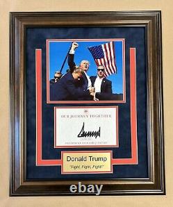 Donald Trump Framed Autographed Assassination Attempt Presidential Photo