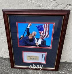 Donald Trump Framed Autographed Assassination Attempt Presidential Photo PSA DNA
