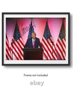 Donald Trump Hand Signed 16x12 US President Autograph Photo + COA & PSA QO CARD