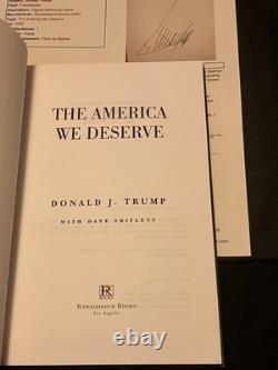 Donald Trump Hand Signed Autograph (COA JSA) The America We Deserve (Book)