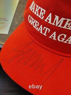 Donald Trump Hand Signed Autographed Make America Great Again Hat 100% Authentic