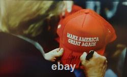 Donald Trump Hand Signed Autographed Make America Great Again Hat 100% Authentic