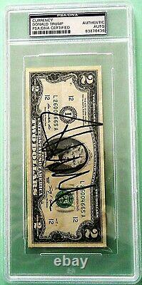 Donald Trump Hand Signed Crisp Two Dollar ($2.00) Bill- Psa/dna Authenticated