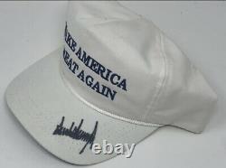 Donald Trump Hand Signed Official MAGA White SnapBack Hat President Autographed