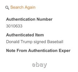 Donald Trump Hand Signed Professional Rawlings (OLB3) Baseball